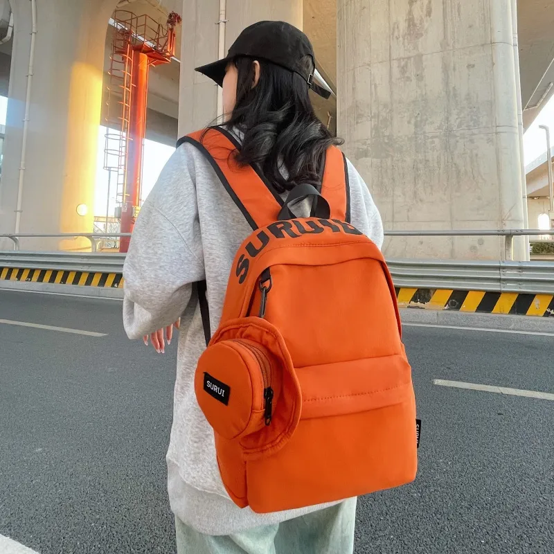 BRABOSTON Canvas Backpack Unisex Ecru/Black/Green/Orange-18