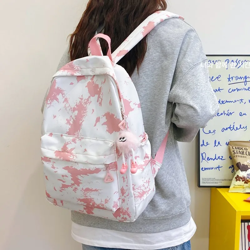 BRABOSTON Nylon Backpack Unisex Black/Blue/Pink/Purple/Gray-19