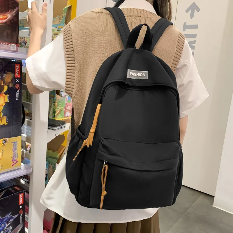 BRABOSTON Nylon Backpack Unisex Black/White/Red/Yellow/Blue/Green-3