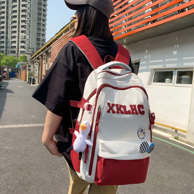 BRABOSTON Nylon Backpack Unisex Black/Khaki/Blue/Red/Green-5