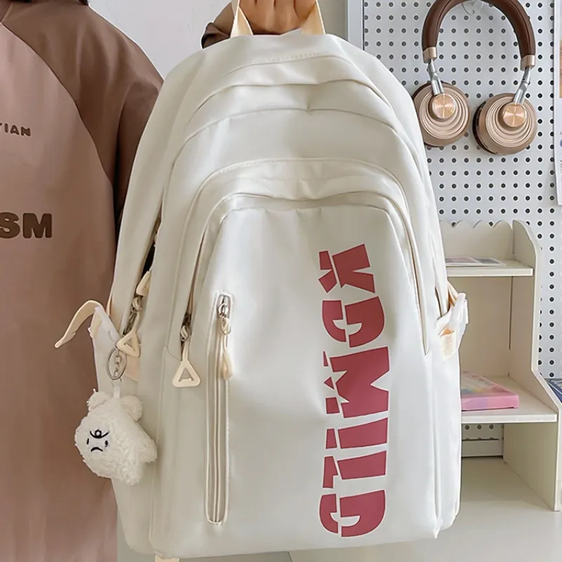 BRABOSTON Nylon Backpack Large Size Unisex Ecru/Orange Red/Yellow/Khaki-2