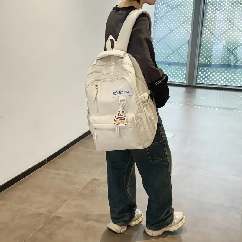 BRABOSTON Nylon Backpack Regular Unisex White/Black/Green/Gray/Red-4