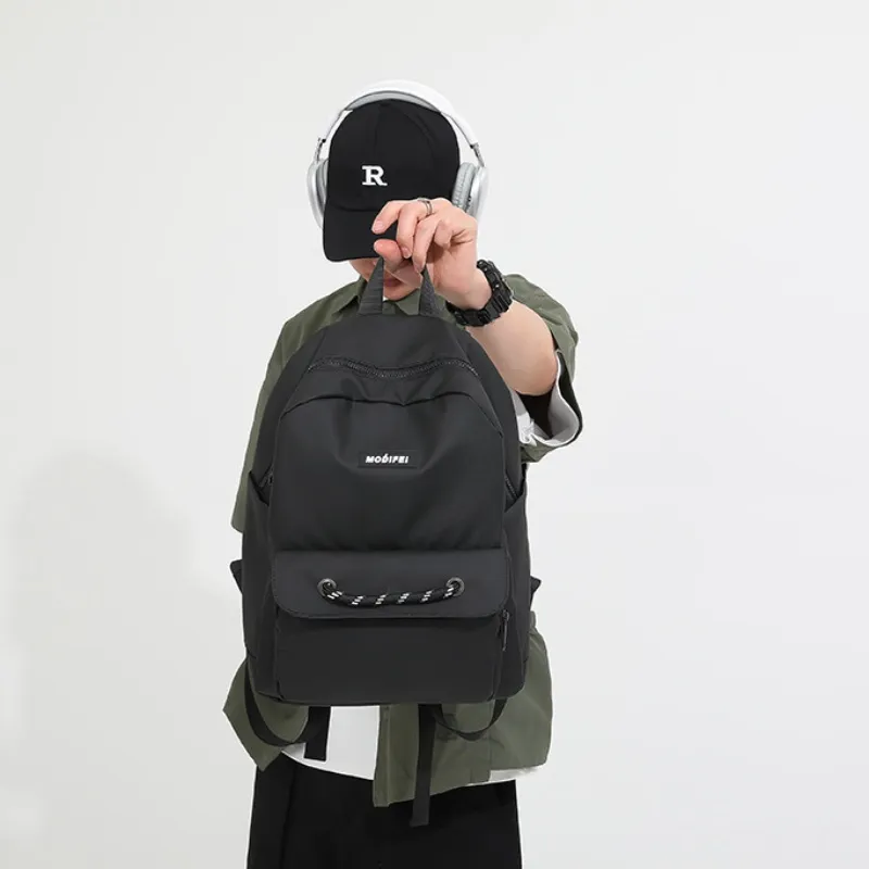 BRABOSTON Nylon Backpack Medium Size Unisex Black/Red/Orange/White/Green/Blue/Khaki-2