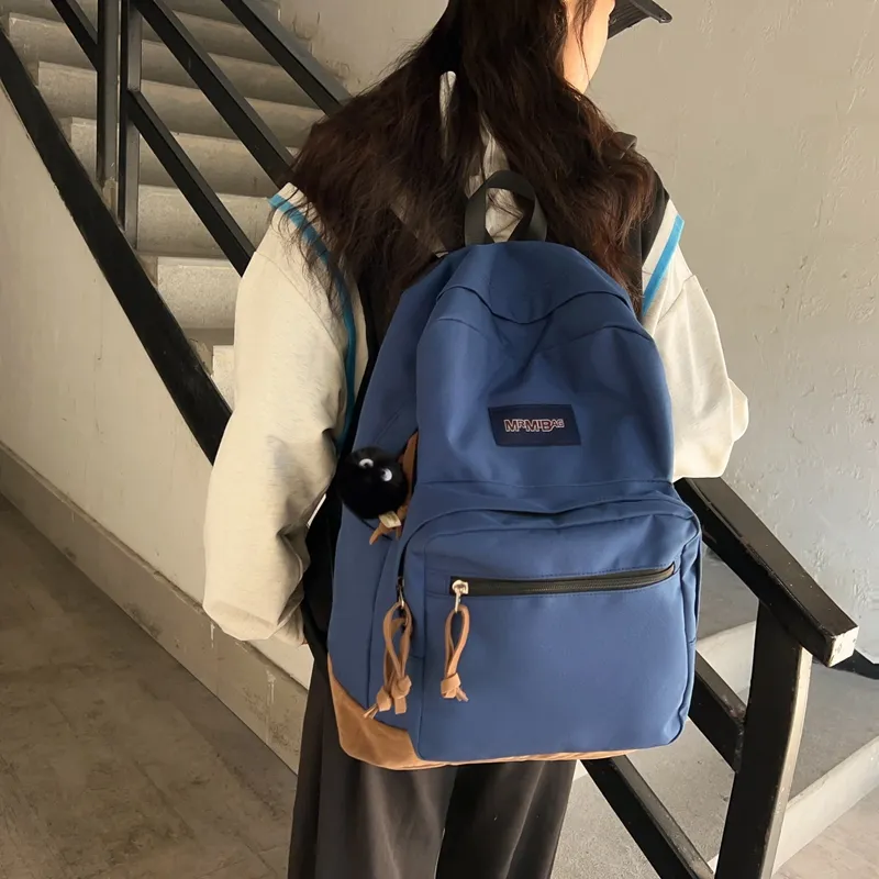 BRABOSTON Nylon Backpack Regular Unisex Ecru Light Gray/Black/Burgundy/Light Green/Dark Blue-22