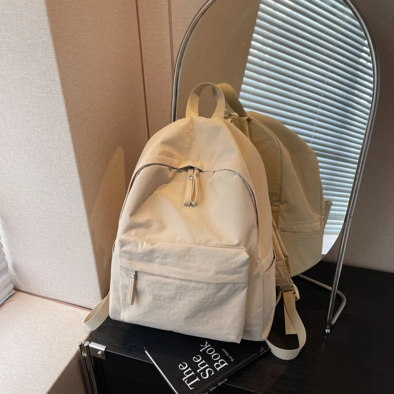 BRABOSTON Fabric Backpack Unisex Ecru/Black/Gray/Chocolate-3