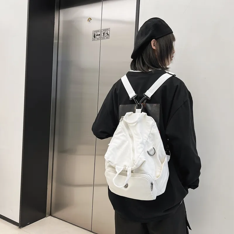 BRABOSTON Canvas Backpack Regular Unisex Beige/Black/Brown-5