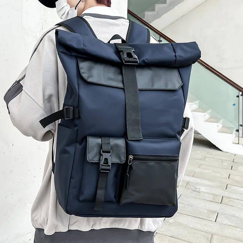 BRABOSTON Oxford Backpack Unisex Black/Navy Blue-6