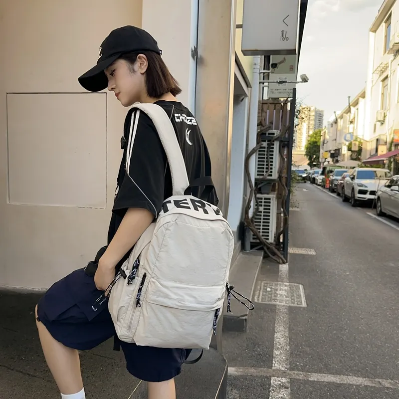 BRABOSTON Nylon Backpack Unisex Black/Red/Coffee/Blue/White-15