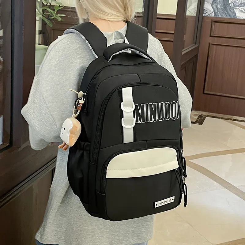 BRABOSTON Canvas Backpack Unisex Black/Brown/Blue/Purple/Pink-2