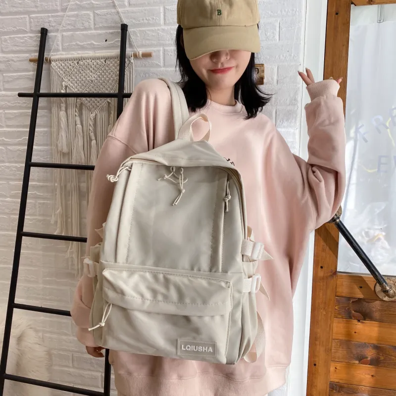 BRABOSTON Canvas Backpack Unisex Ecru/Green/Pink/Black/Blue-1