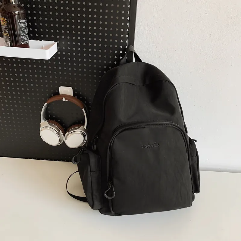 BRABOSTON Nylon Backpack Unisex Ivory/Black/Green/Pink-9