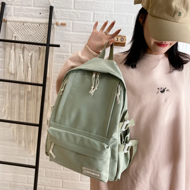 BRABOSTON Canvas Backpack Unisex Ecru/Green/Pink/Black/Blue-7