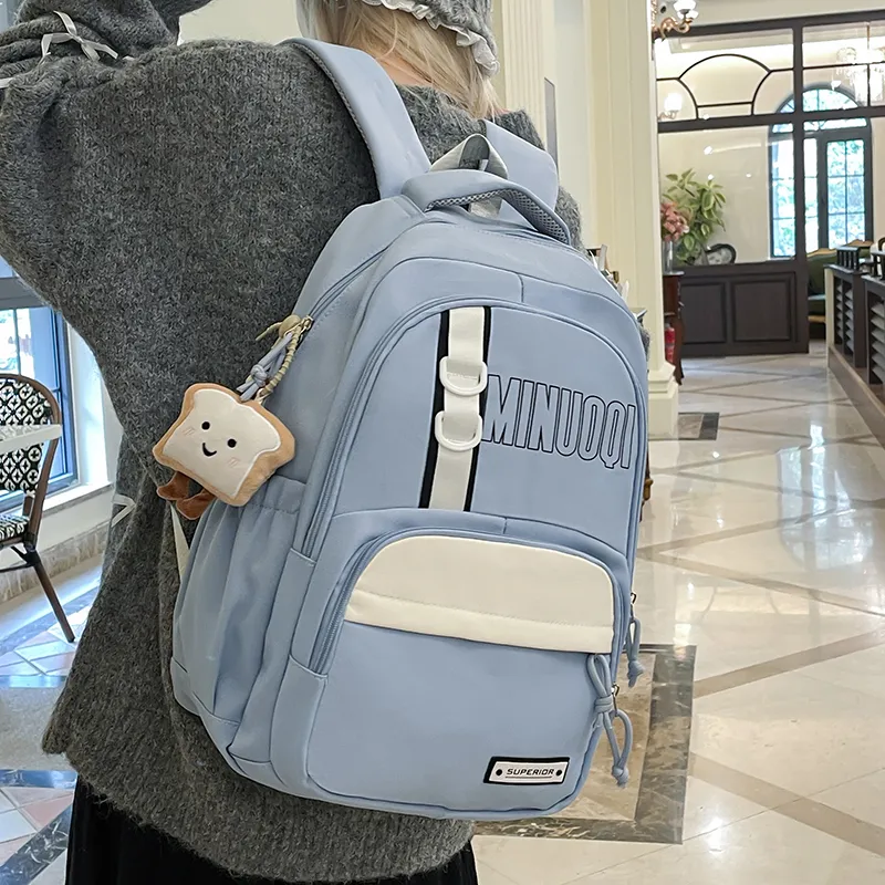 BRABOSTON Canvas Backpack Unisex Black/Brown/Blue/Purple/Pink-14