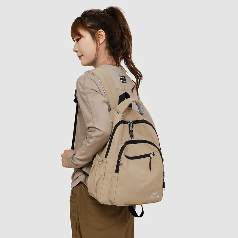 BRABOSTON Oxford Backpack Unisex Pink/Coffee/Black/Beige-4
