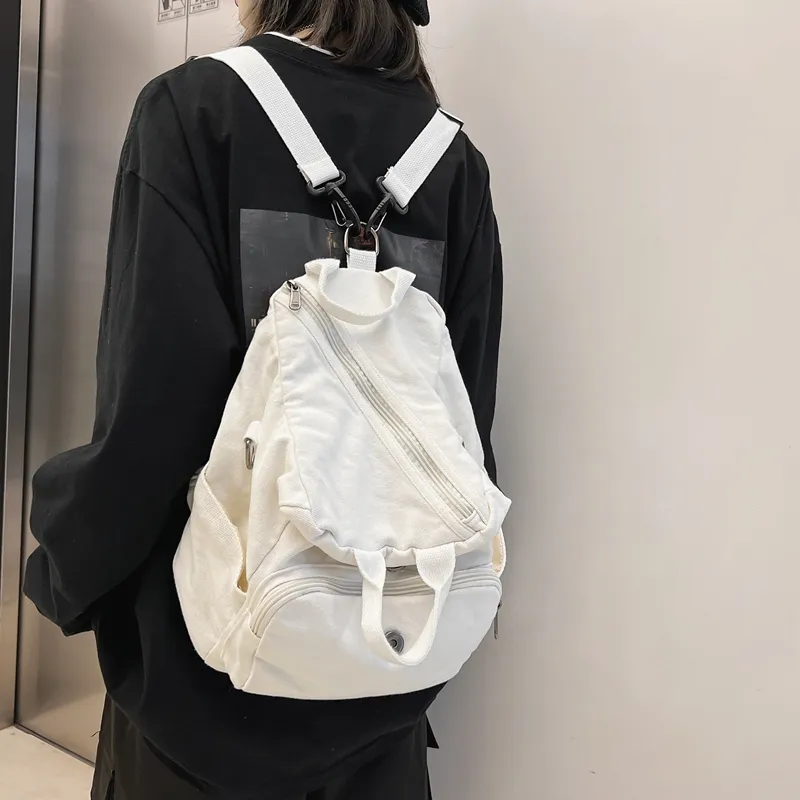 BRABOSTON Canvas Backpack Regular Unisex Beige/Black/Brown-6