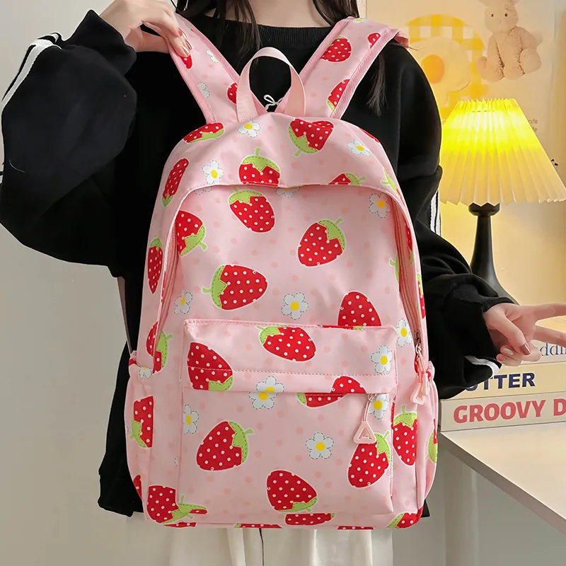 BRABOSTON Nylon Backpack Regular Unisex Strawberry/Heart-9