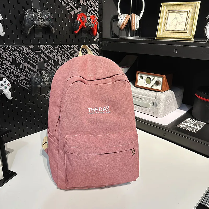 BRABOSTON Canvas Backpack Unisex Black/Pink/Khaki/Blue-9