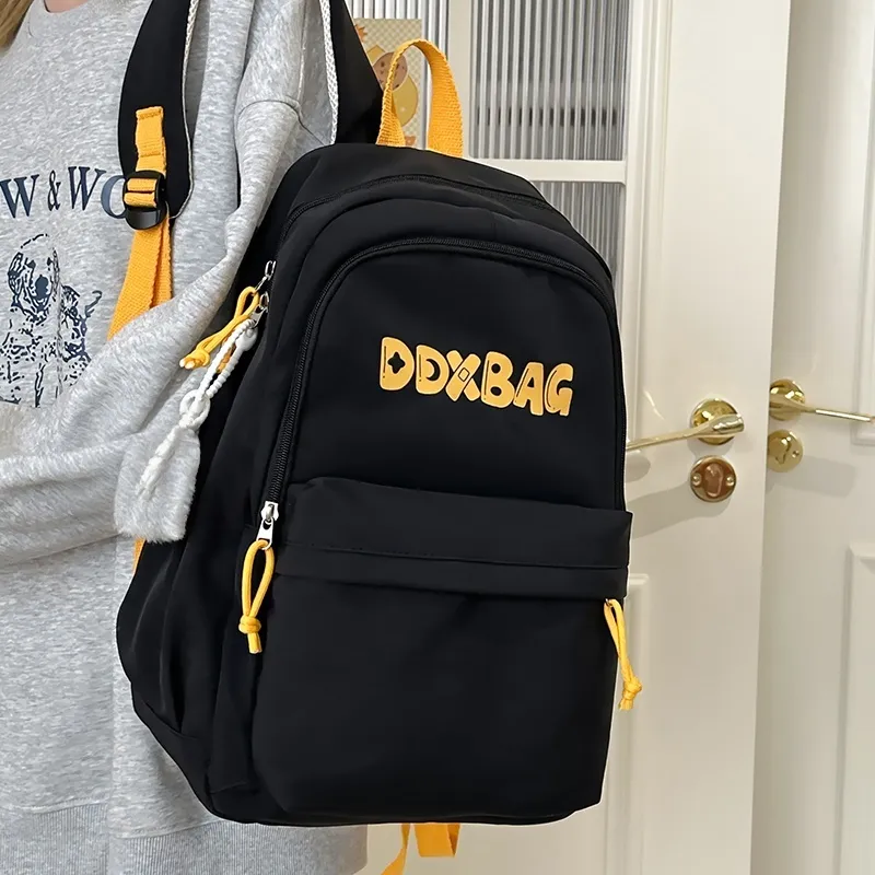 BRABOSTON Polyester Backpack Unisex Red/Black/Yellow/Blue-11