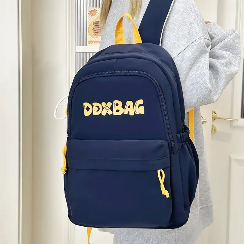 BRABOSTON Polyester Backpack Unisex Red/Black/Yellow/Blue-19