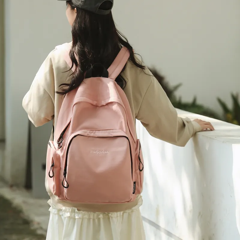 BRABOSTON Nylon Backpack Unisex Ivory/Black/Green/Pink-23