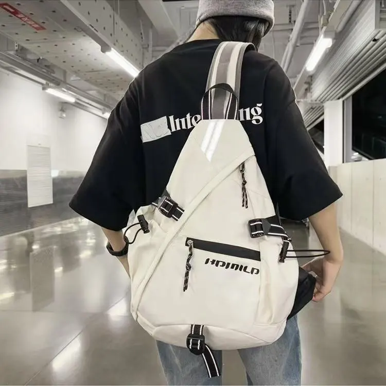 BRABOSTON Nylon Sling Bag Regular Unisex Ecru/Gray/Black-4