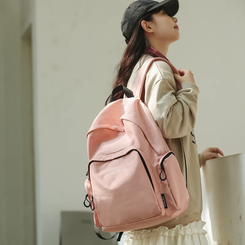 BRABOSTON Nylon Backpack Unisex Ivory/Black/Green/Pink-19