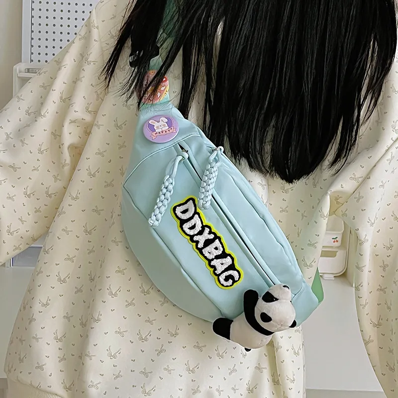 BRABOSTON Nylon Sling Bag Unisex Ecru/Pink/Green/Black/Yellow-30