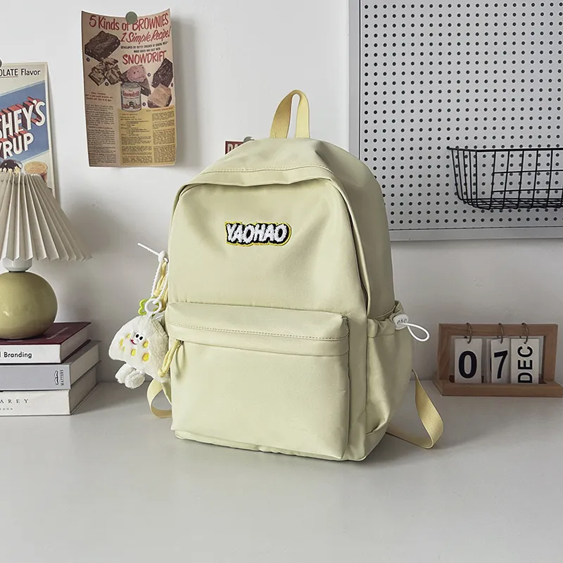 BRABOSTON Nylon Backpack Unisex Ecru/Orange/Black/Green/Yellow-2