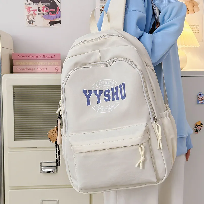 BRABOSTON Nylon Backpack Regular Unisex White/Black/Pink/Red/Blue-3