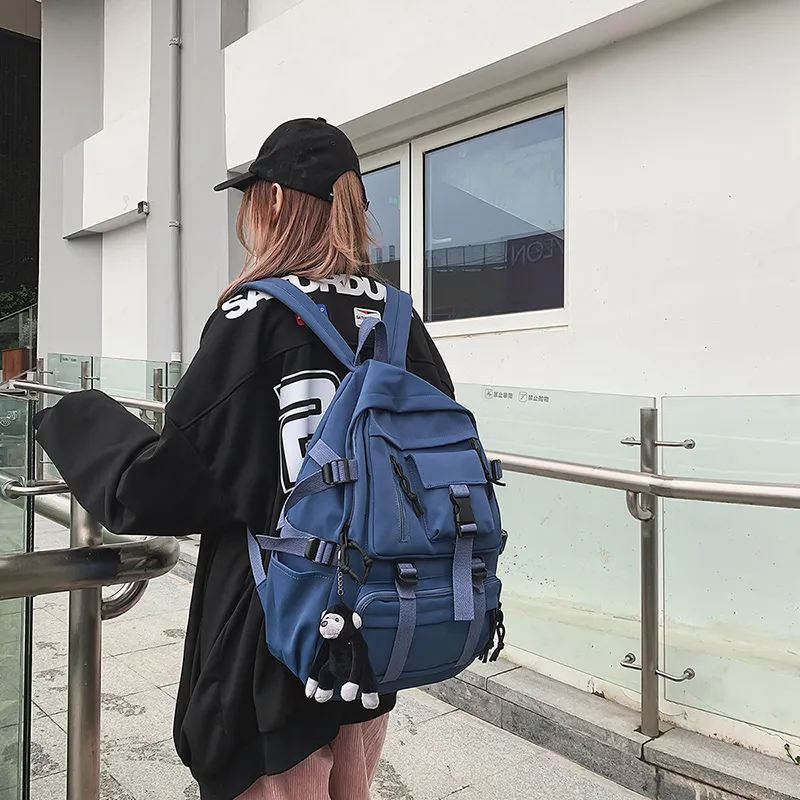 BRABOSTON Nylon Backpack Regular Unisex White/Black/Burgundy/Green/Blue-18