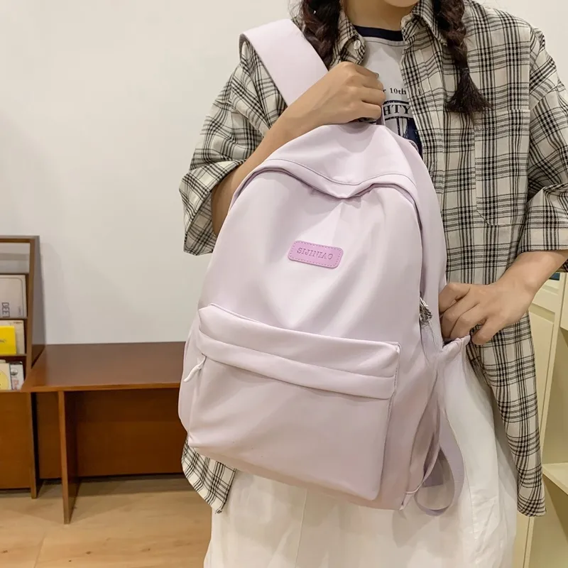 BRABOSTON Nylon Backpack Unisex Black/Yellow/Pink/Purple/Green-3