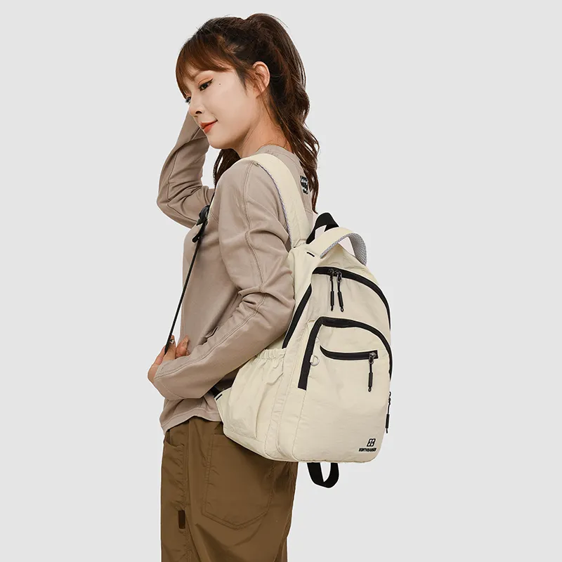BRABOSTON Oxford Backpack Unisex Pink/Coffee/Black/Beige-10