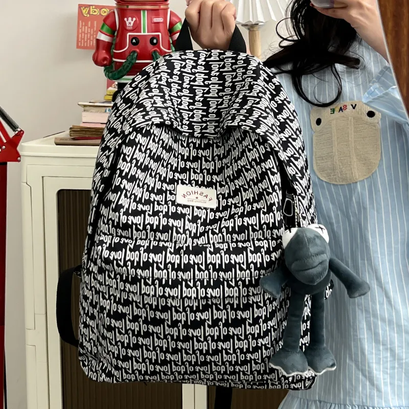 BRABOSTON Nylon Fabric Backpack Regular Unisex Black-5
