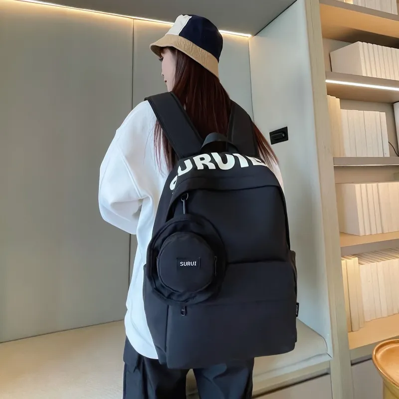 BRABOSTON Canvas Backpack Unisex Ecru/Black/Green/Orange-6