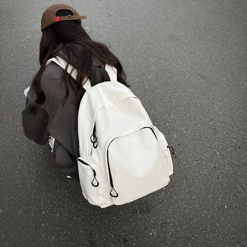 BRABOSTON Nylon Backpack Unisex Ivory/Black/Green/Pink-1