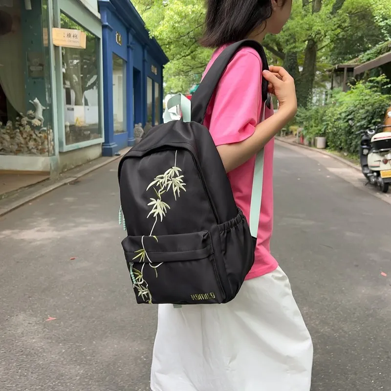 BRABOSTON Nylon Backpack Regular Unisex White/Black/Khaki-3