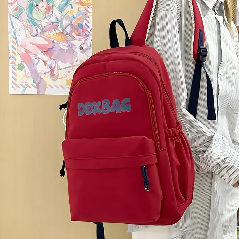 BRABOSTON Polyester Backpack Unisex Red/Black/Yellow/Blue-7