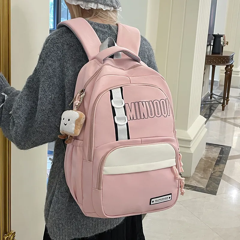 BRABOSTON Canvas Backpack Unisex Black/Brown/Blue/Purple/Pink-21