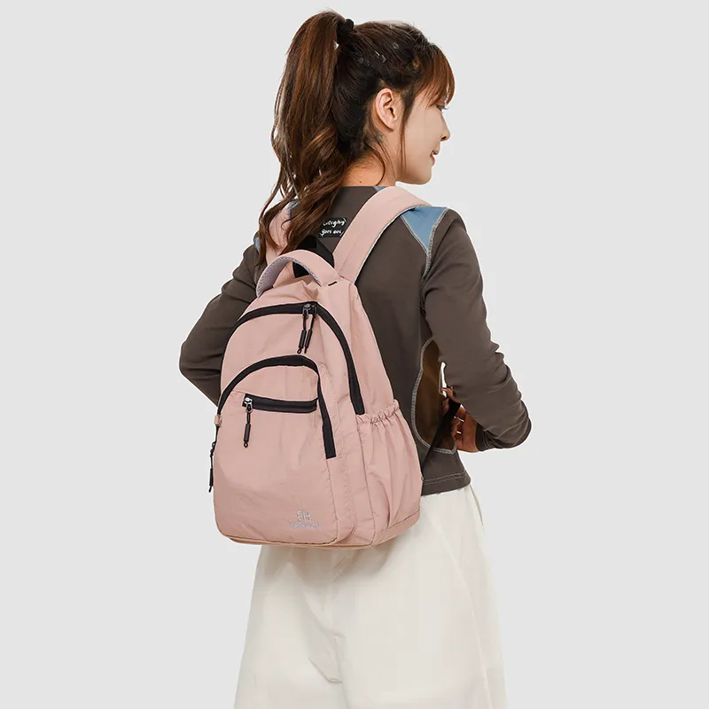 BRABOSTON Oxford Backpack Unisex Pink/Coffee/Black/Beige-2