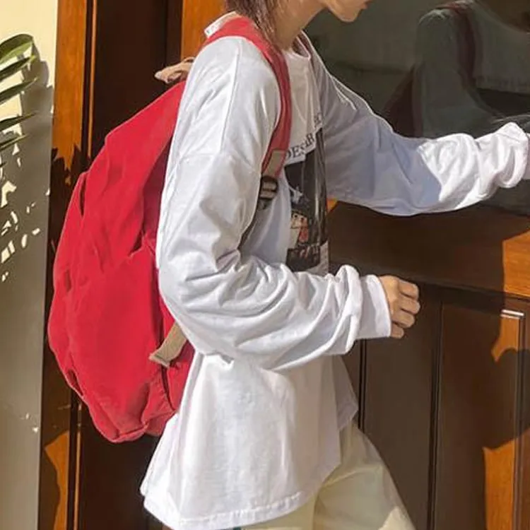 BRABOSTON Canvas Backpack Unisex Green/Black/Red/Purple/Khaki/Ecru-10