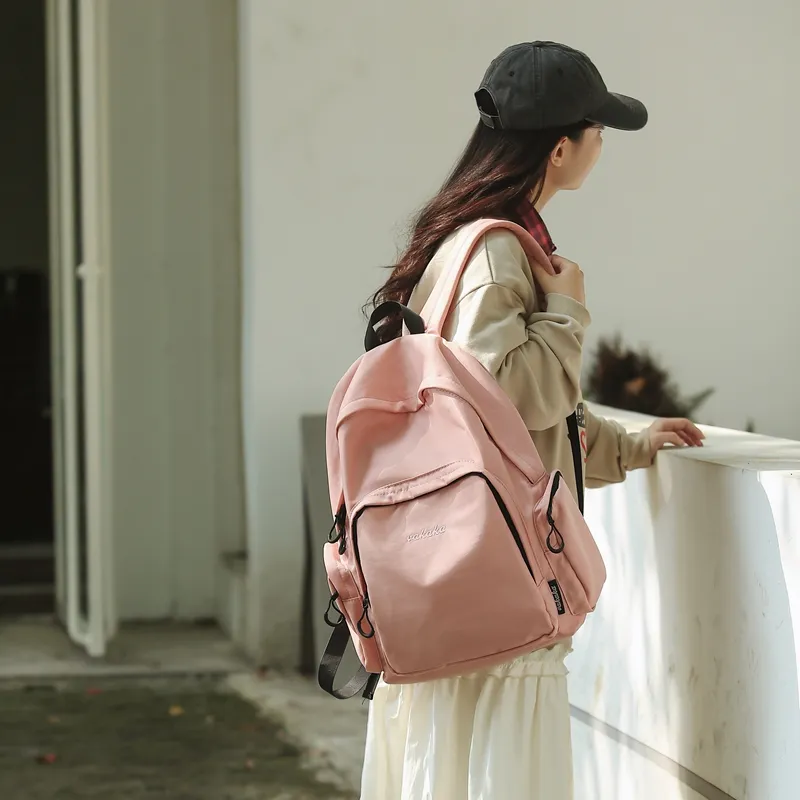 BRABOSTON Nylon Backpack Unisex Ivory/Black/Green/Pink-22