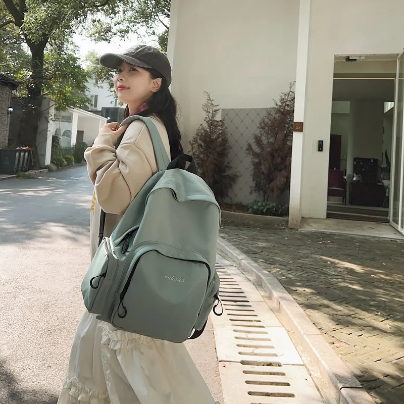 BRABOSTON Nylon Backpack Unisex Ivory/Black/Green/Pink-15