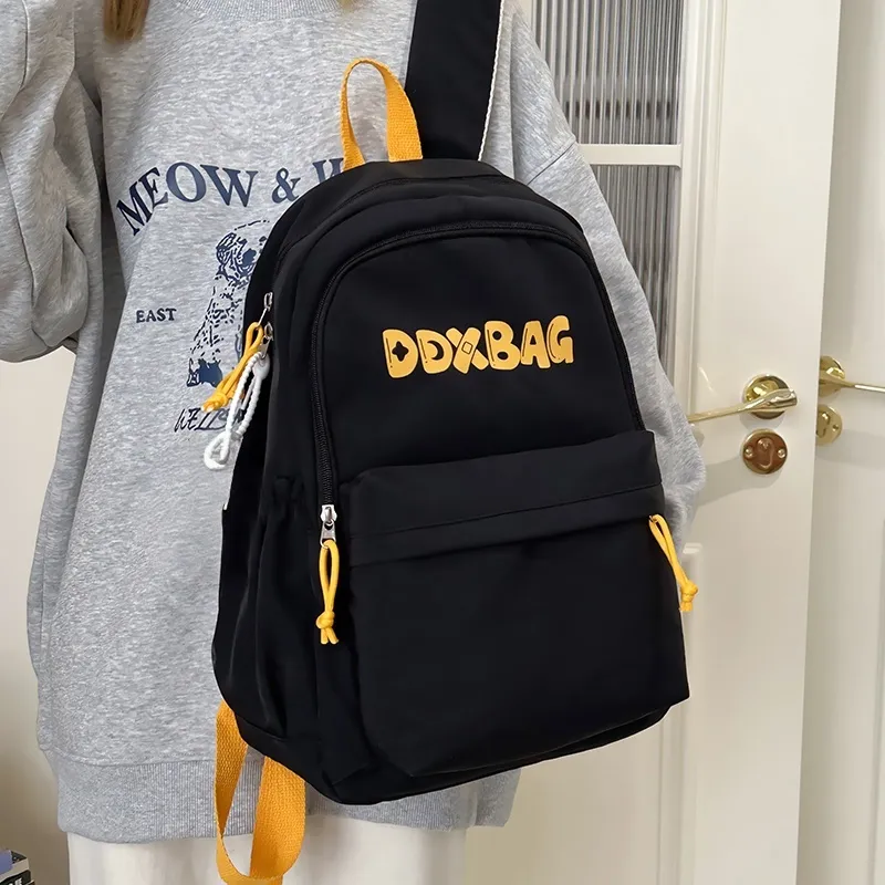 BRABOSTON Polyester Backpack Unisex Red/Black/Yellow/Blue-10