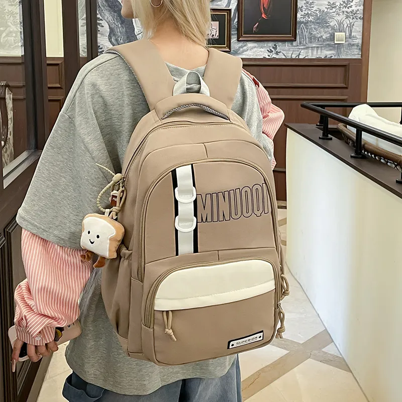 BRABOSTON Canvas Backpack Unisex Black/Brown/Blue/Purple/Pink-7