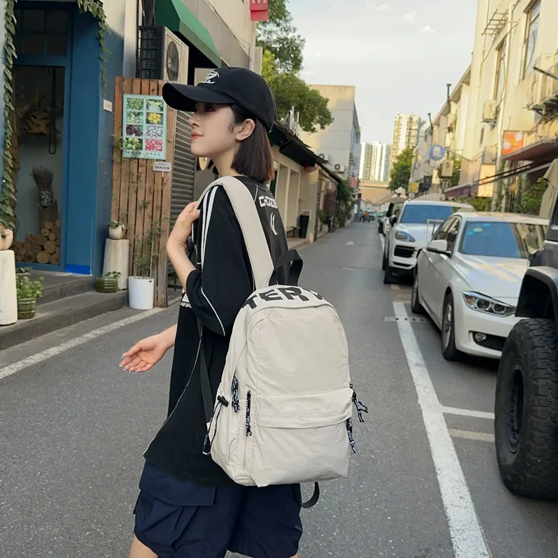 BRABOSTON Nylon Backpack Unisex Black/Red/Coffee/Blue/White-16