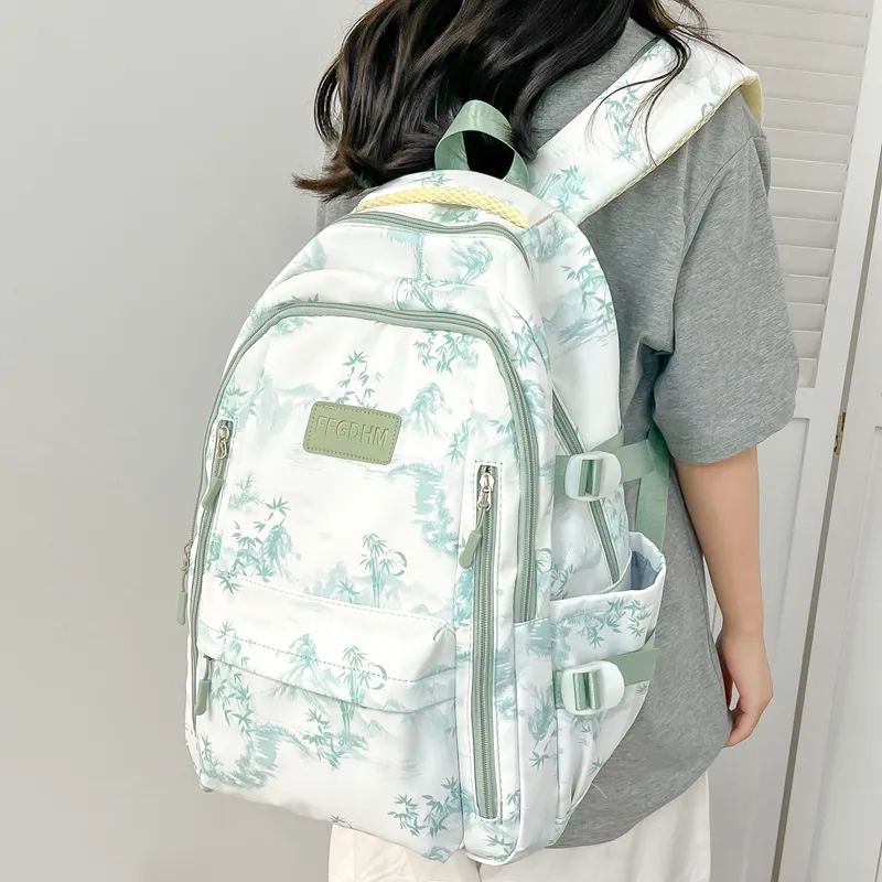 BRABOSTON Nylon Backpack Unisex Black/Purple/Green/Blue/Pink-19