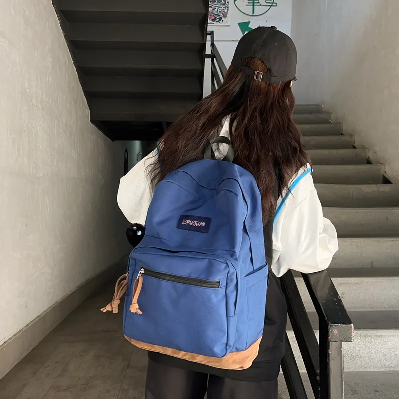 BRABOSTON Nylon Backpack Regular Unisex Ecru Light Gray/Black/Burgundy/Light Green/Dark Blue-21
