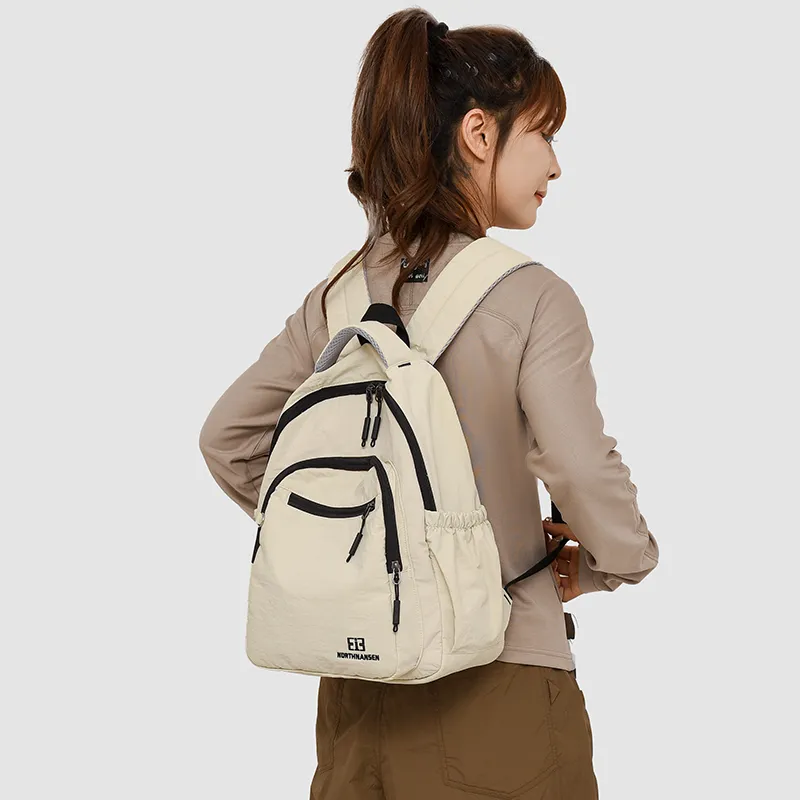 BRABOSTON Oxford Backpack Unisex Pink/Coffee/Black/Beige-11