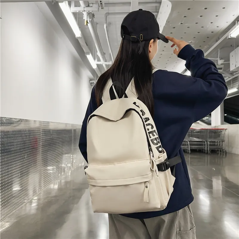 BRABOSTON PU Backpack Unisex White/Gray/Black/Brown-1