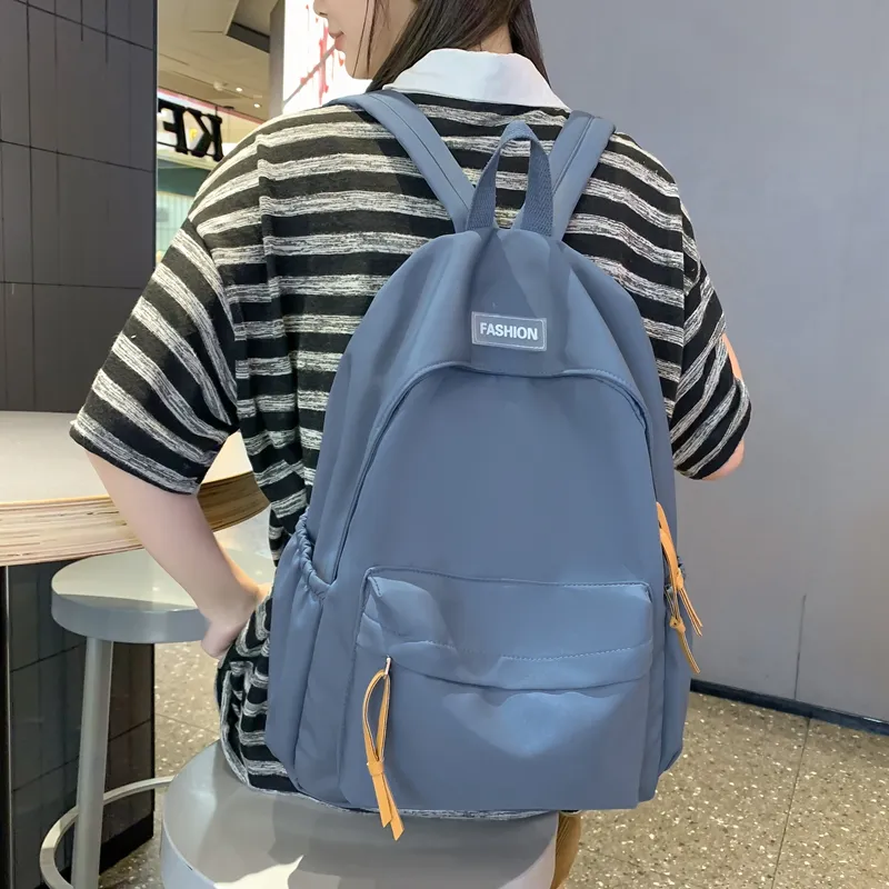 BRABOSTON Nylon Backpack Unisex Black/White/Red/Yellow/Blue/Green-19